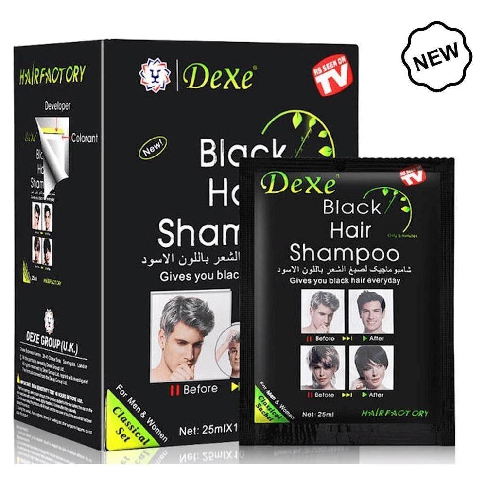 Dexe Health & Beauty 25ml*10 Sachets Dexe Black Hair Shampoo Classic