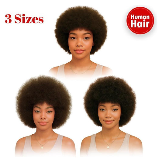 Dream Hair Health & Beauty Dream Hair Afro Human Hair Wig Natural Color 12'' / 14'' / 16''