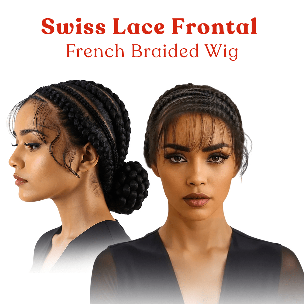 Dream Hair Health & Beauty Dream Hair Swiss Lace Frontal French Braided Wig: Natural Color (400g)