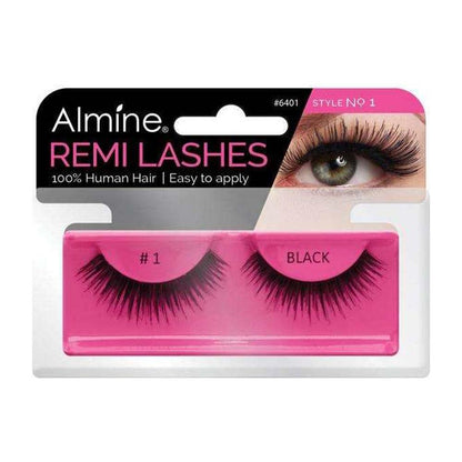 Almine Eyelashes (Style No.1) Black 100% Remi Human Hair