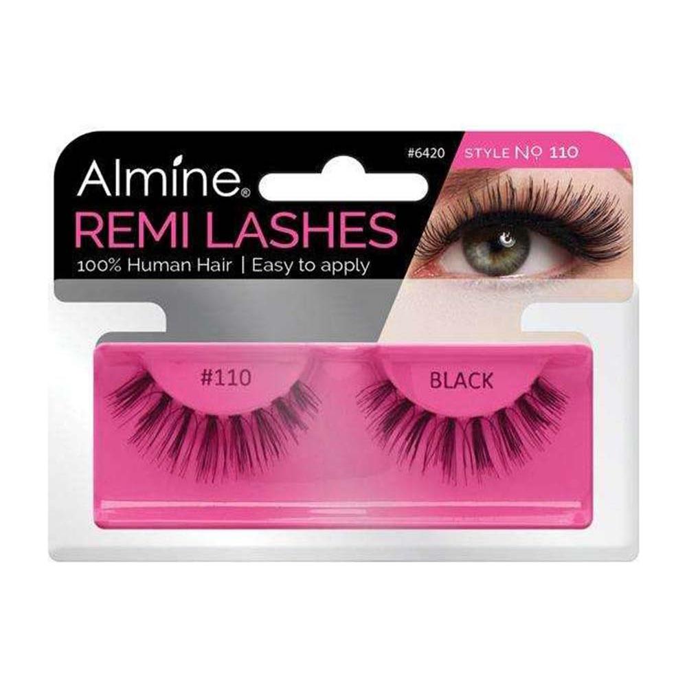 Almine Eyelashes (Style No.110) Black 100% Remi Human Hair