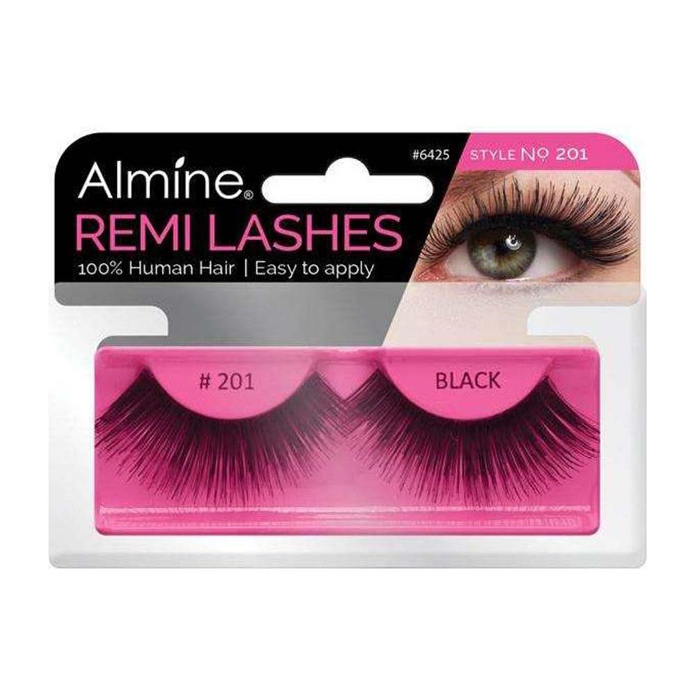 Almine Eyelashes (Style No.201) Black 100% Remi Human Hair