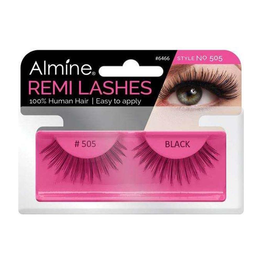 Almine Eyelashes (Style No.505) Black 100% Remi Human Hair