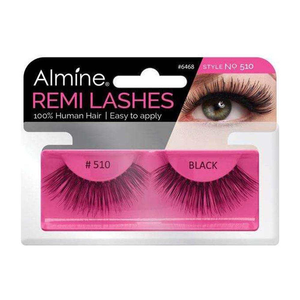 Almine Eyelashes (Style No.510) Black 100% Remi Human Hair