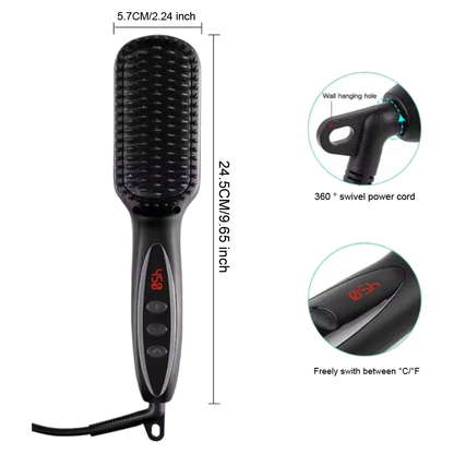 Dreamfix 2 In 1 Electric Ceramic Straightening Comb Rotating Brush 110-240V 50/60HZ 45-65W