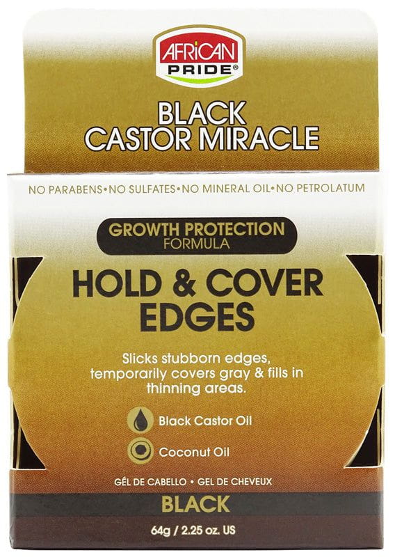 African Pride Black Castor Miracle Hold & Cover Edges Black 64g | gtworld.be 