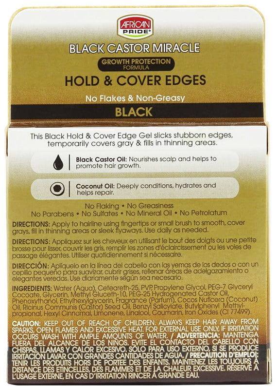 African Pride Black Castor Miracle Hold & Cover Edges Black 64g | gtworld.be 