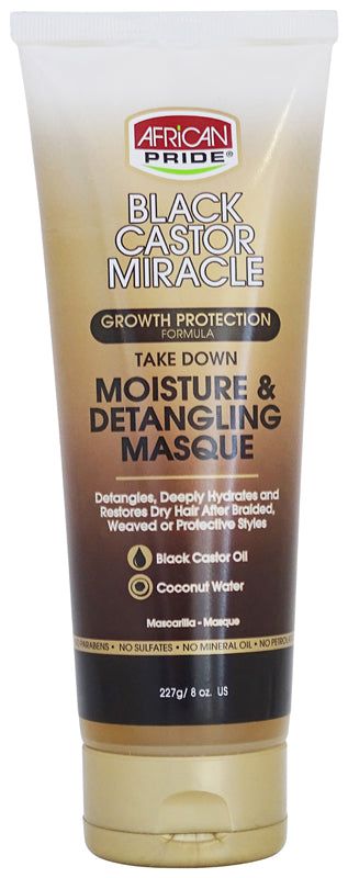 African Pride Black Castor Miracle Moisture & Detangling Masque 227g | gtworld.be 