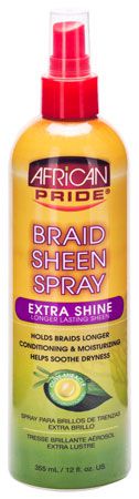 African Pride Braid Sheen Spray Extra Shine 355ml | gtworld.be 