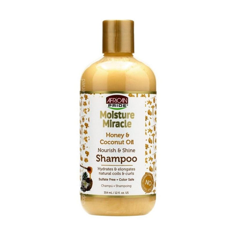 African Pride Honey & Coconut Oil Nourish and Shine Shampoo 354ml | gtworld.be 