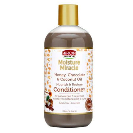 African Pride Moisture Miracle Honey, Chocolate & Coconut Oil Conditioner 354ml | gtworld.be 