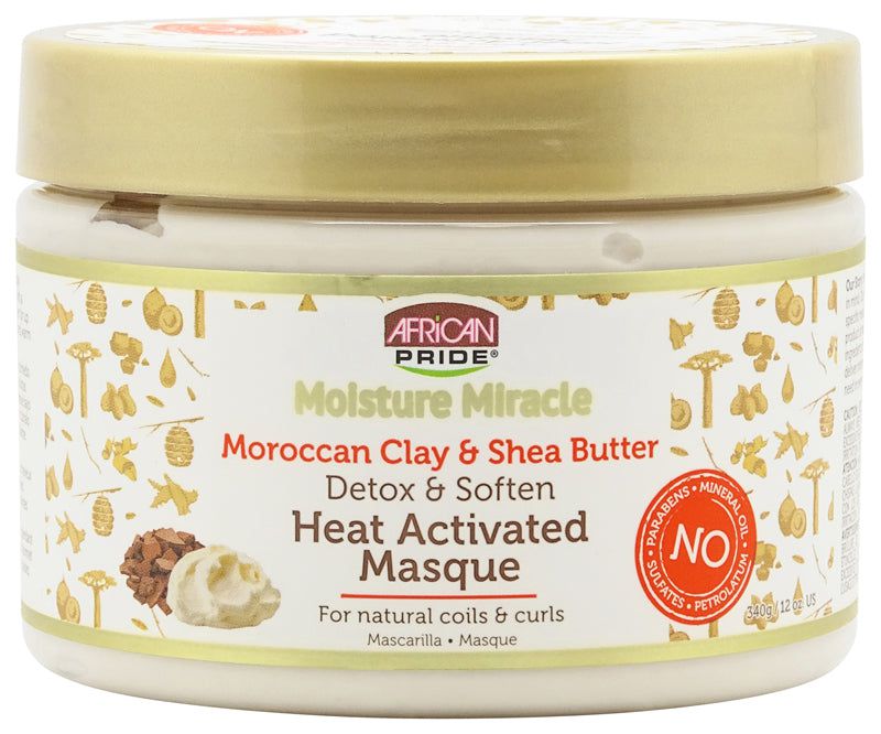 African Pride Moroccan Clay & Shea Butter Heat Activated Masque 340g | gtworld.be 