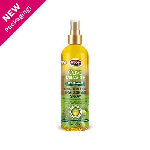 African Pride Olive Miracle Anti-Breakage Braid Sheen Spray 355ml | gtworld.be 