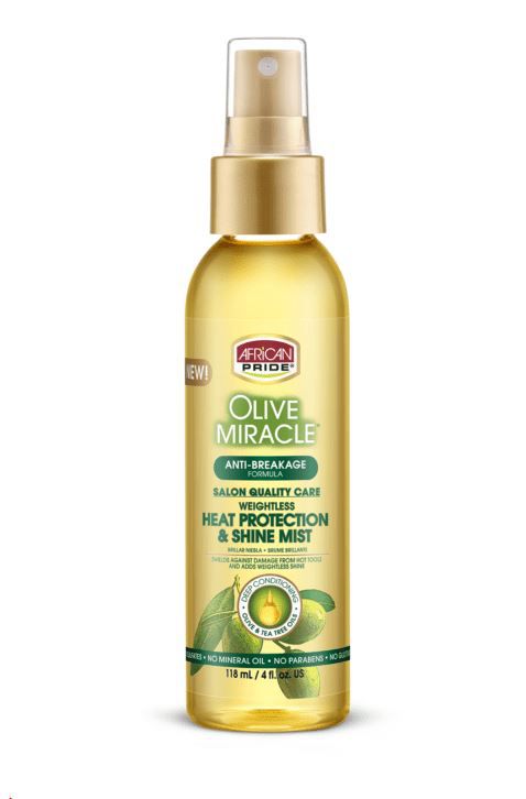 African Pride Olive Miracle Weightless Heat Protection & Shine Mist 4oz | gtworld.be 