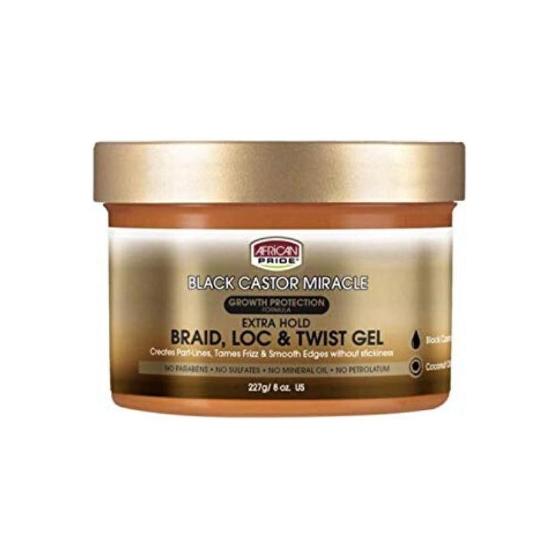 African Pride Black Castor Miracle Braid, Loc & Twist Gel 227g - Gtworld.de