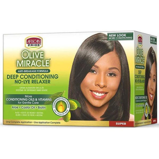 African Pride Health & Beauty African Pride Olive Miracle Anti Breakage Deep Conditioning No Lye Relaxer Super