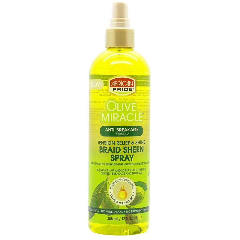 African Pride Olive Miracle Anti - Breakage Braid Sheen Spray 355ml - Gtworld.de