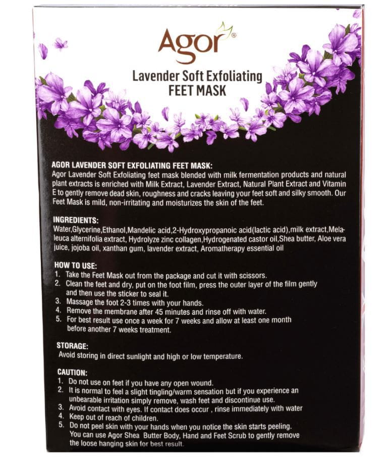Agor Lavender Soft Exfoliating Feet Mask | gtworld.be 