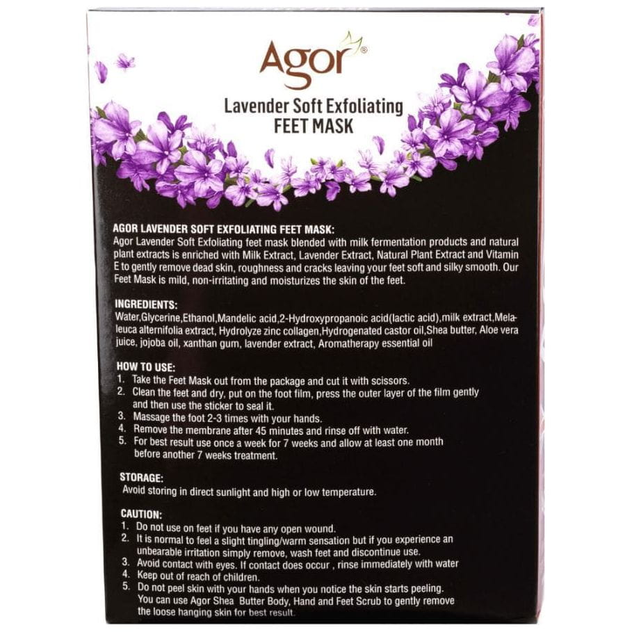 Agor Health & Beauty Agor Lavender Soft Exfoliating Feet Mask