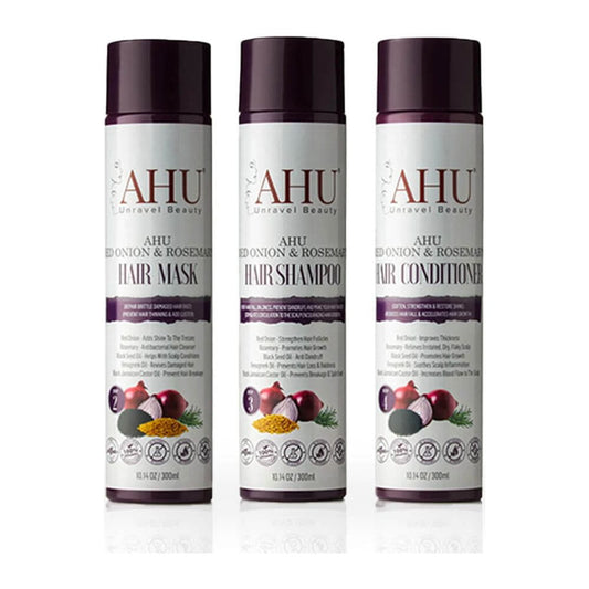 AHU Health & Beauty AHU Red Onion & Rosemary Hair TRIO bundle