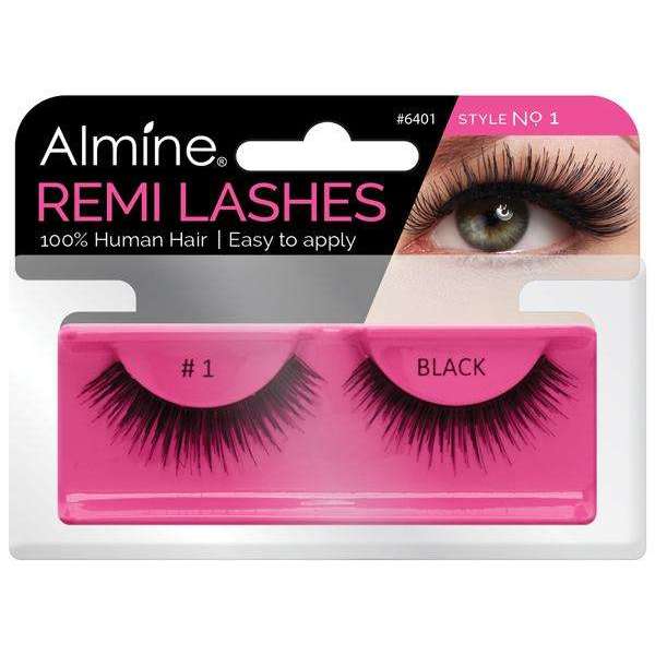 Almine Eyelashes (Style No.1) Black 100% Remi Human Hair | gtworld.be 