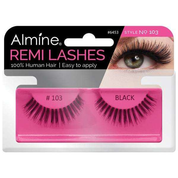 Almine Eyelashes (Style No.103) Black 100% Remi Human Hair | gtworld.be 
