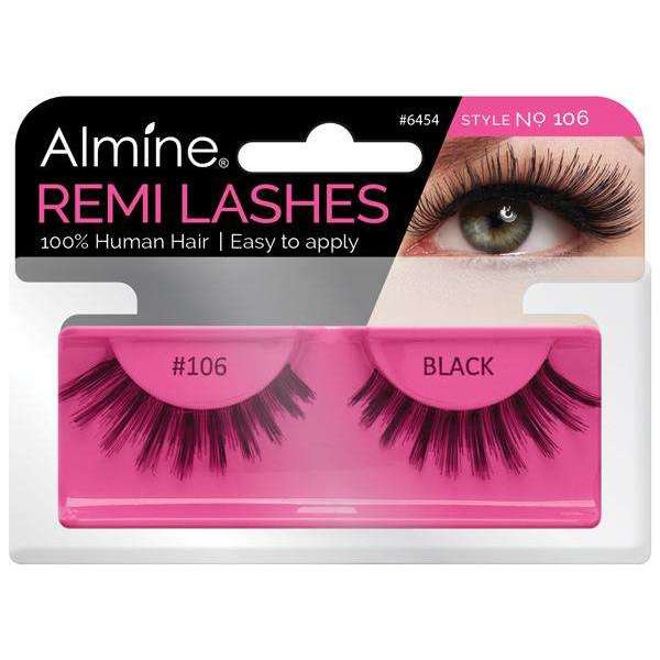 Almine Eyelashes (Style No.106) Black 100% Remi Human Hair | gtworld.be 