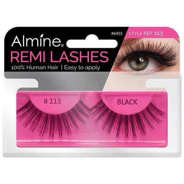 Almine Eyelashes (Style No.113) Black 100% Remi Human Hair | gtworld.be 