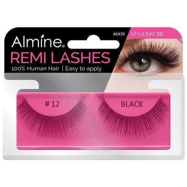 Almine Eyelashes (Style No.12) Black 100% Remi Human Hair | gtworld.be 