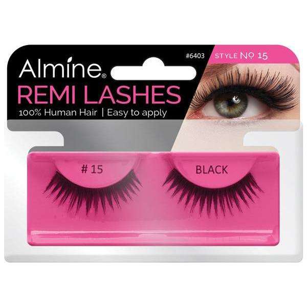 Almine Eyelashes (Style No.15) Black 100% Remi Human Hair | gtworld.be 