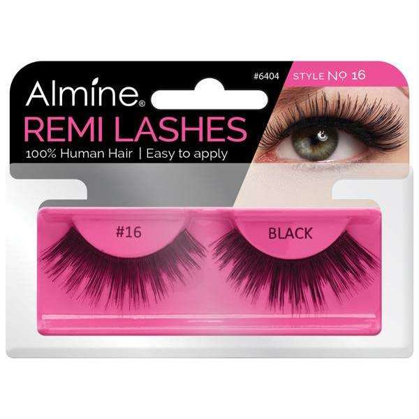 Almine Eyelashes (Style No.16) Black 100% Remi Human Hair | gtworld.be 