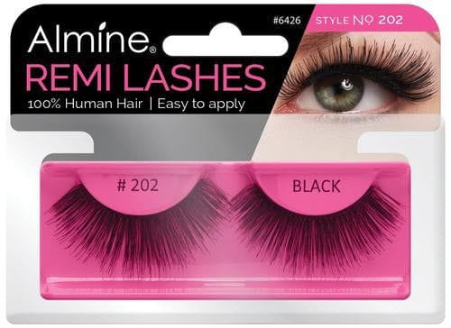 Almine Eyelashes (Style No.202) Black 100% Remi Human hair | gtworld.be 