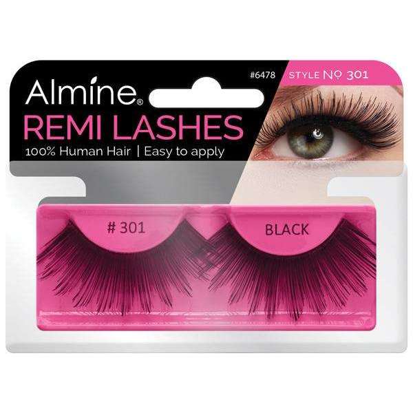Almine Eyelashes (Style No. 301) Black 100% Remi Human Hair | gtworld.be 