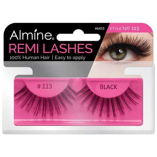 Almine Health & Beauty Almine Eyelashes Black 100% Remi Human hair