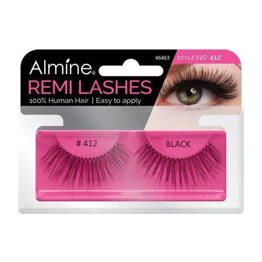 Almine Health & Beauty Style No.412 Almine Eyelashes Black 100% Remi Human hair