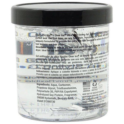 ampro Health & Beauty ampro Pro Styl Clear Ice Ultra Hold Protein Styling Gel 426g