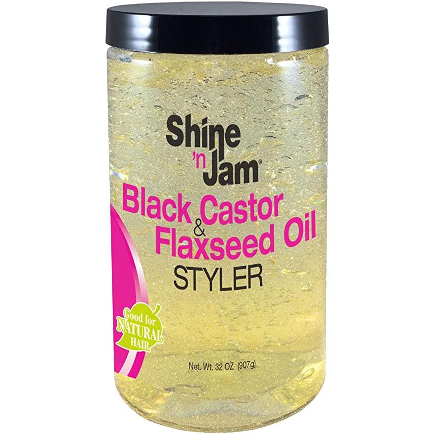 ampro Health & Beauty Shine-n-Jam Black Castor & Flaxseed Oil Gel 946ml