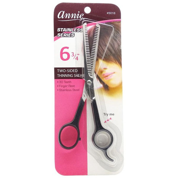 Annie 2-Sided Thinning Shears 6.75" Black 30 Teeth