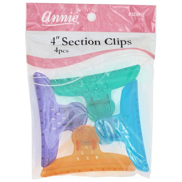 Annie Round Handle Section Clips 3,93In 4pcs Transparent Asstorted Color | gtworld.be 