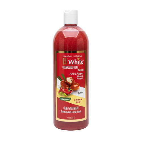 B White Health & Beauty B WHITE GEL DOUCHE AHA Argan Piment Pepper Shower Gel Scrub 1000ml