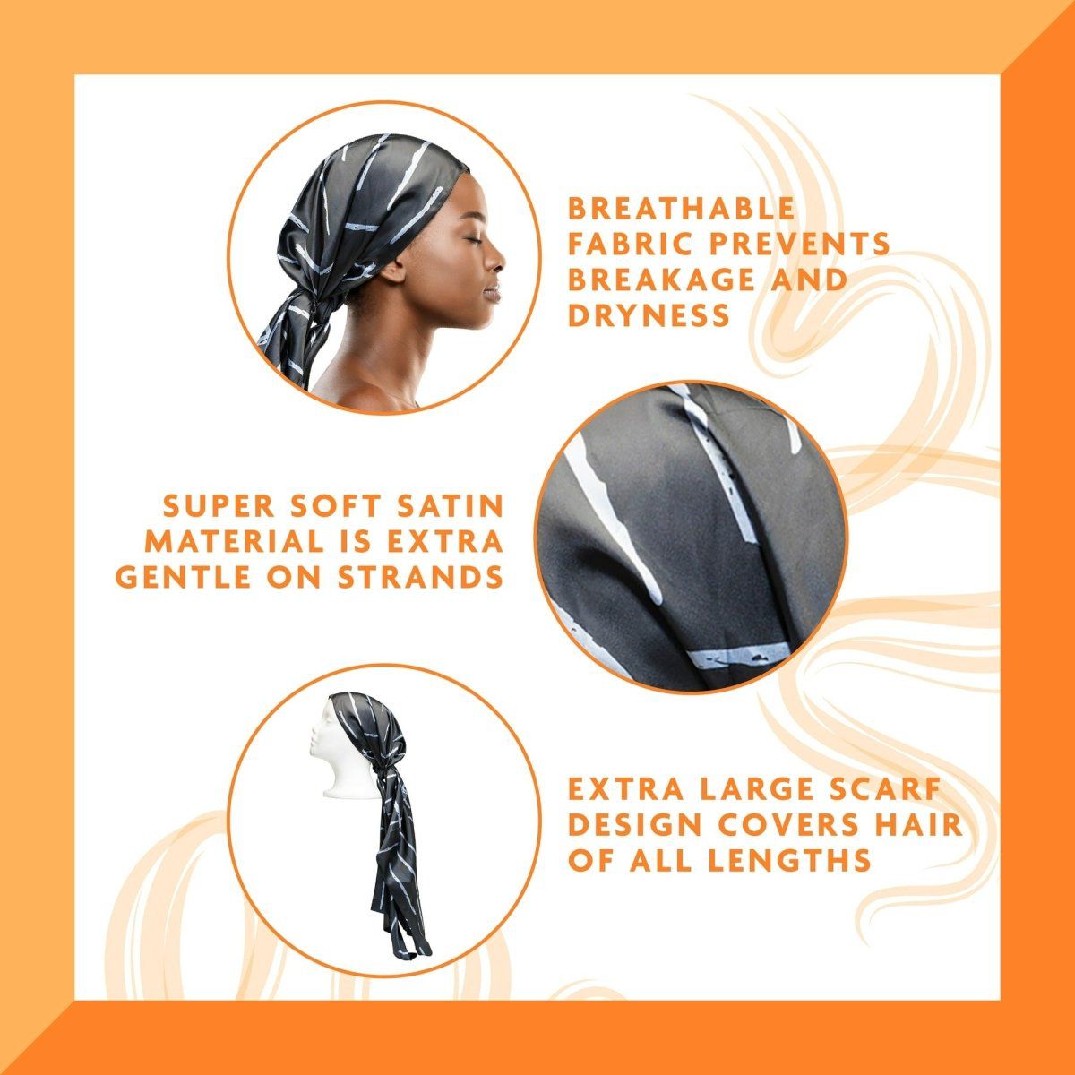 Cantu Health & Beauty Cantu Satin Scarf  Design Deco Pattern