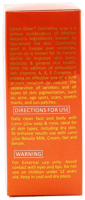 Carrot Glow Carrot Glow Exfoliating Purifying Soap Skin Lightening with Carrot Oil & Vitamin A,K,E Complex 200g