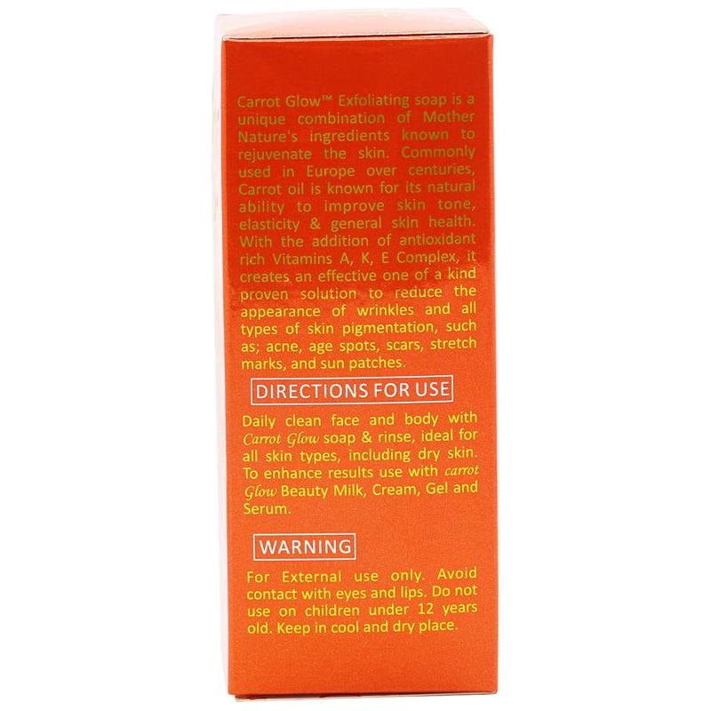 Carrot Glow Exfoliating Purifying Soap Skin Lightening with Carrot Oil & Vitamin A,K,E Complex 200g - Gtworld.de