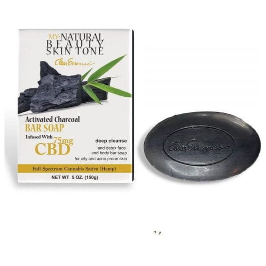 Clear Essence Health & Beauty Clear Essence Activated Charcoal Bar Soap Infused With CBD 5oz / 150g