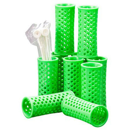 Comair Comair Mesh Rollers Green :3011741, 10Pcs.