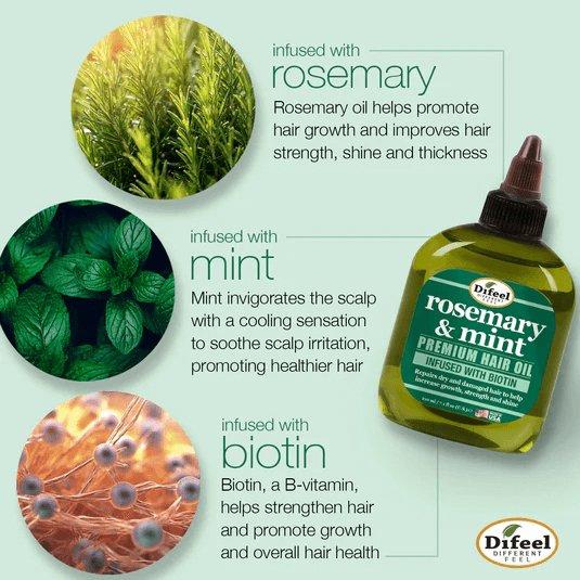 DiFeel Health & Beauty Difeel Rosemary & Mint Premium Hair Oil With Biotin 75ml / 210ml