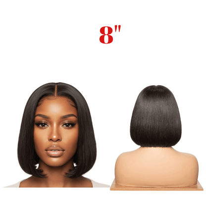 Dream Hair Health & Beauty 8" Dream Hair Bob Cut 13*6 Glueless Wig Brazilian Virgin Natural Color