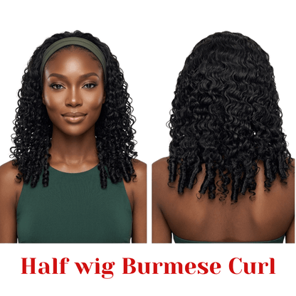 Dream Hair Health & Beauty Dream Hair - Half Wig Burmese Curl Natural color 16"/20"