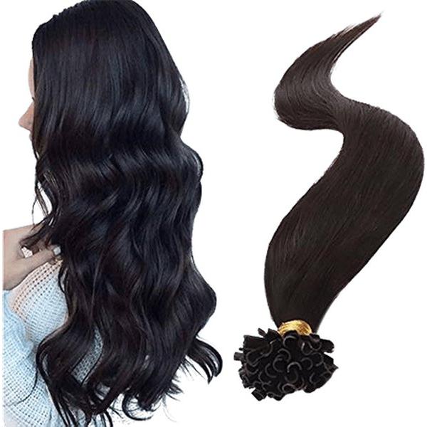 Dream Hair Health & Beauty Extensions with Keratin U-Bondings 20"/50cm Human Hair, Real Hair Strands