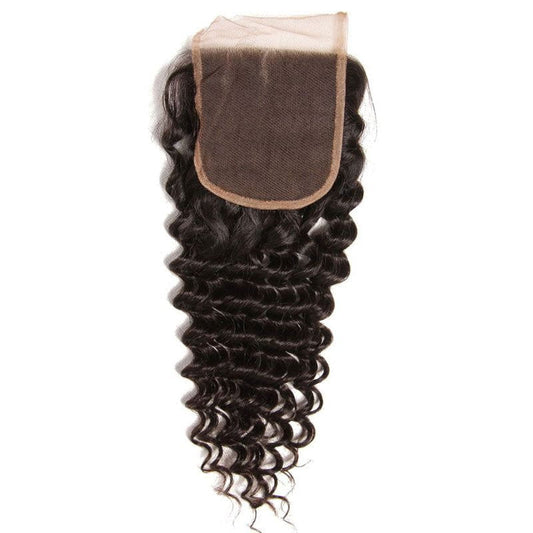 Dream Hair Natural Brazilian Hand Made Closure 4x4 Deep Wave 20" 100g Color: Natural